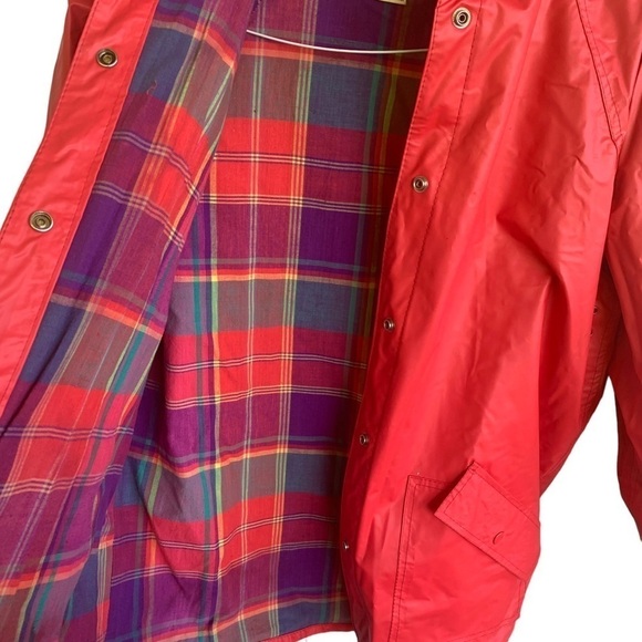 Talbots Women’s Raincoat Plaid Liner with Hood Size Medium - Picture 2 of 5
